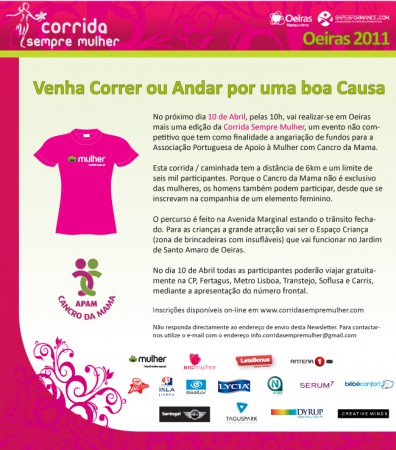 Corrida Sempre Mulher 10 de Abril de 2011 Oeiras